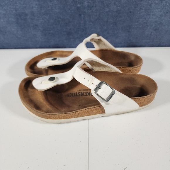 Birkenstock Gizeh Women's Sandals US 7.5 White Pearl Antique Lace Birko-Flor - Picture 4 of 13